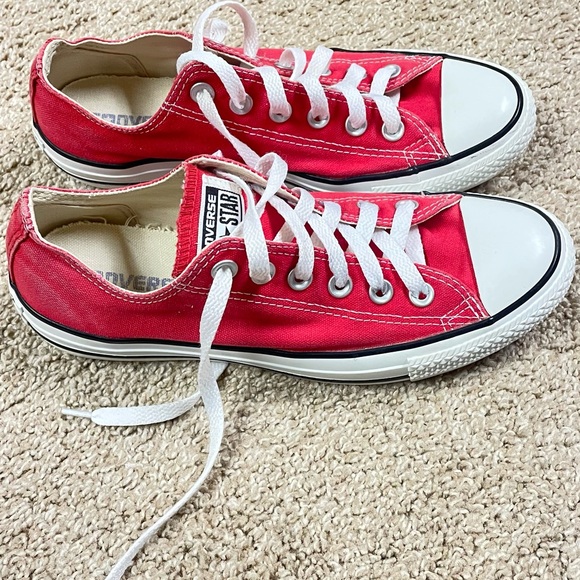 Converse Classic Red and White Sneakers - Picture 3 of 12